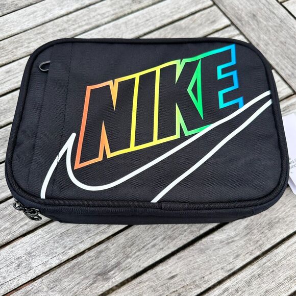 Nike Insulated Hard Shell Lunch Box 4L Black Rainbow 9A2744-H24 NEW Swoosh Gift - Picture 2 of 3